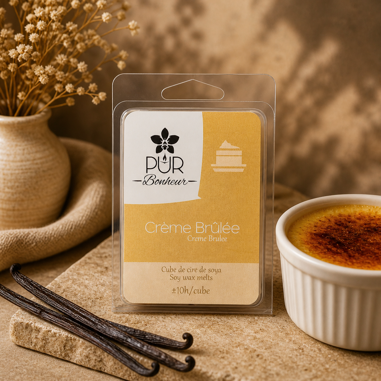 Cube de cire - Crème Brûlée