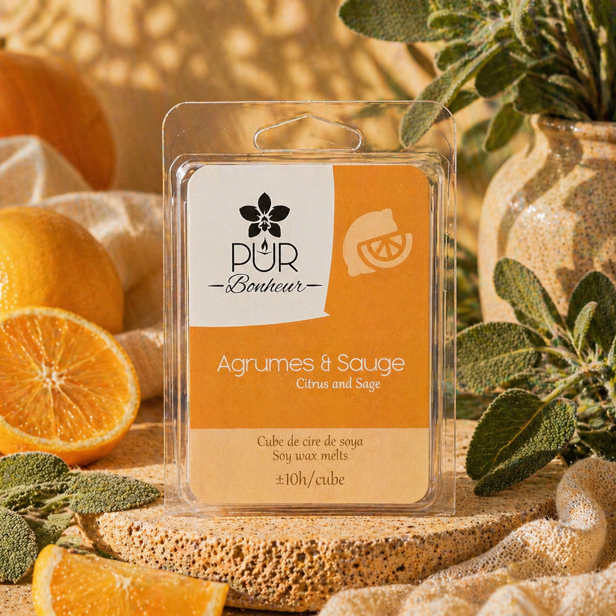 Cube de cire - Agrumes et Sauge