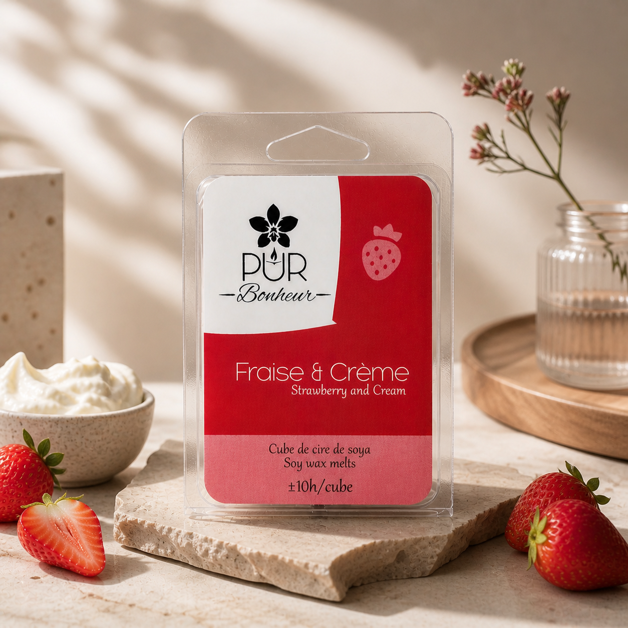 Cube de cire - Fraise et Crème